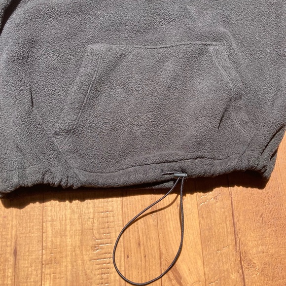 PINK VARSITY HALF ZIP Pullover Sweater Black with Tie and Pocket - Picture 4 of 5